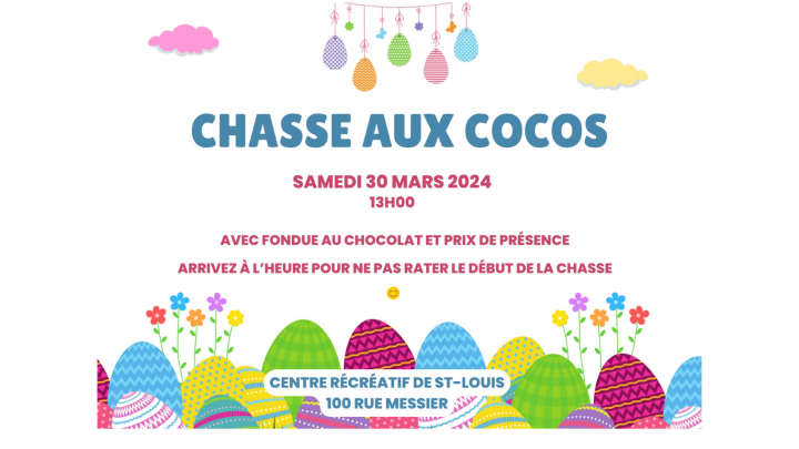 Venez nous rejoindre à la chasse aux cocos samedi!