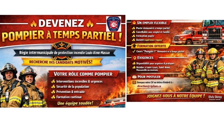 Devenez pompier à temps partiel!