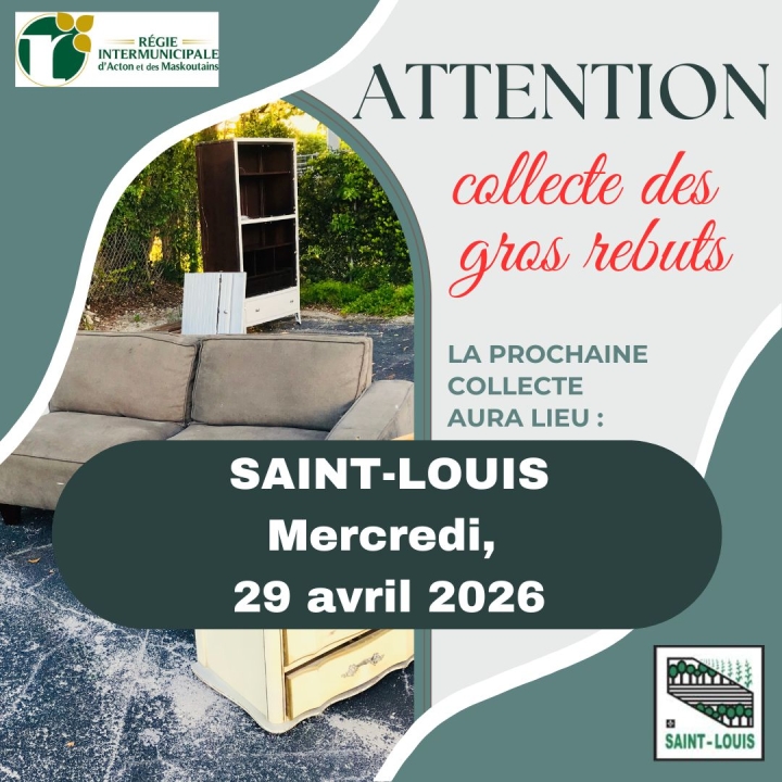 29 avril Collecte des gros rebuts