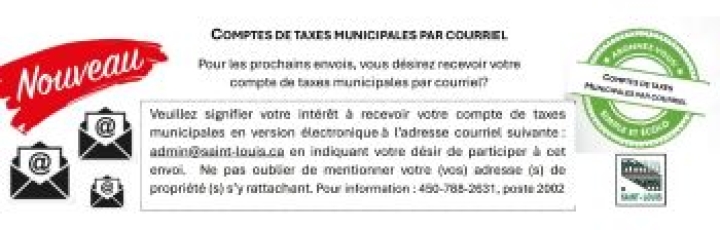 Vous désirez recevoir votre compte de taxes par courriel?