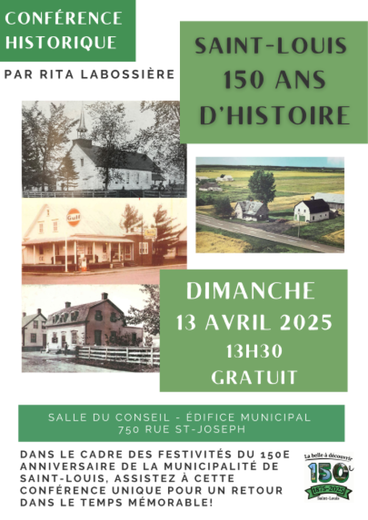 Conférence historique 150e anniversaire de la municipalité