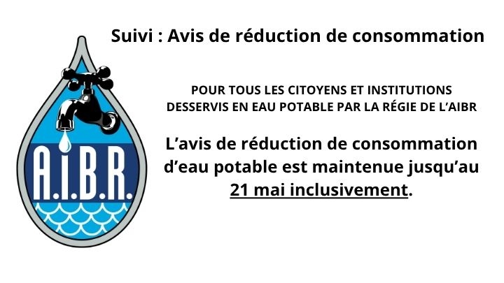 Suivi: Avis de réduction de la consommation d'eau
