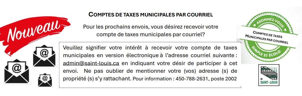 Compte de taxes par courriel