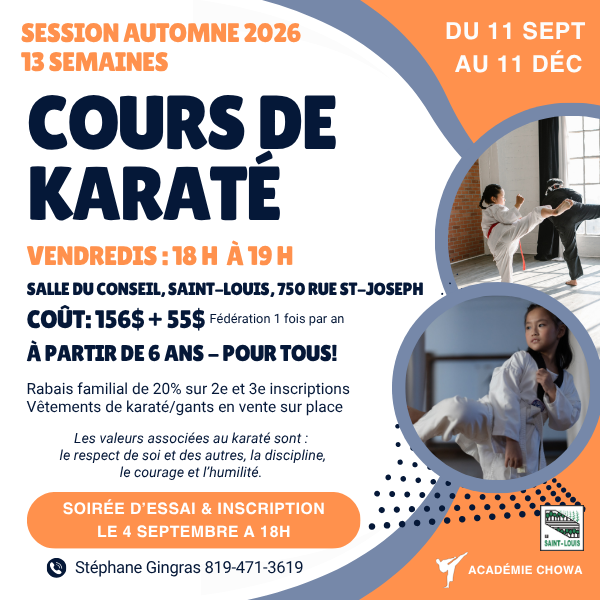 Cours karaté automne 2026