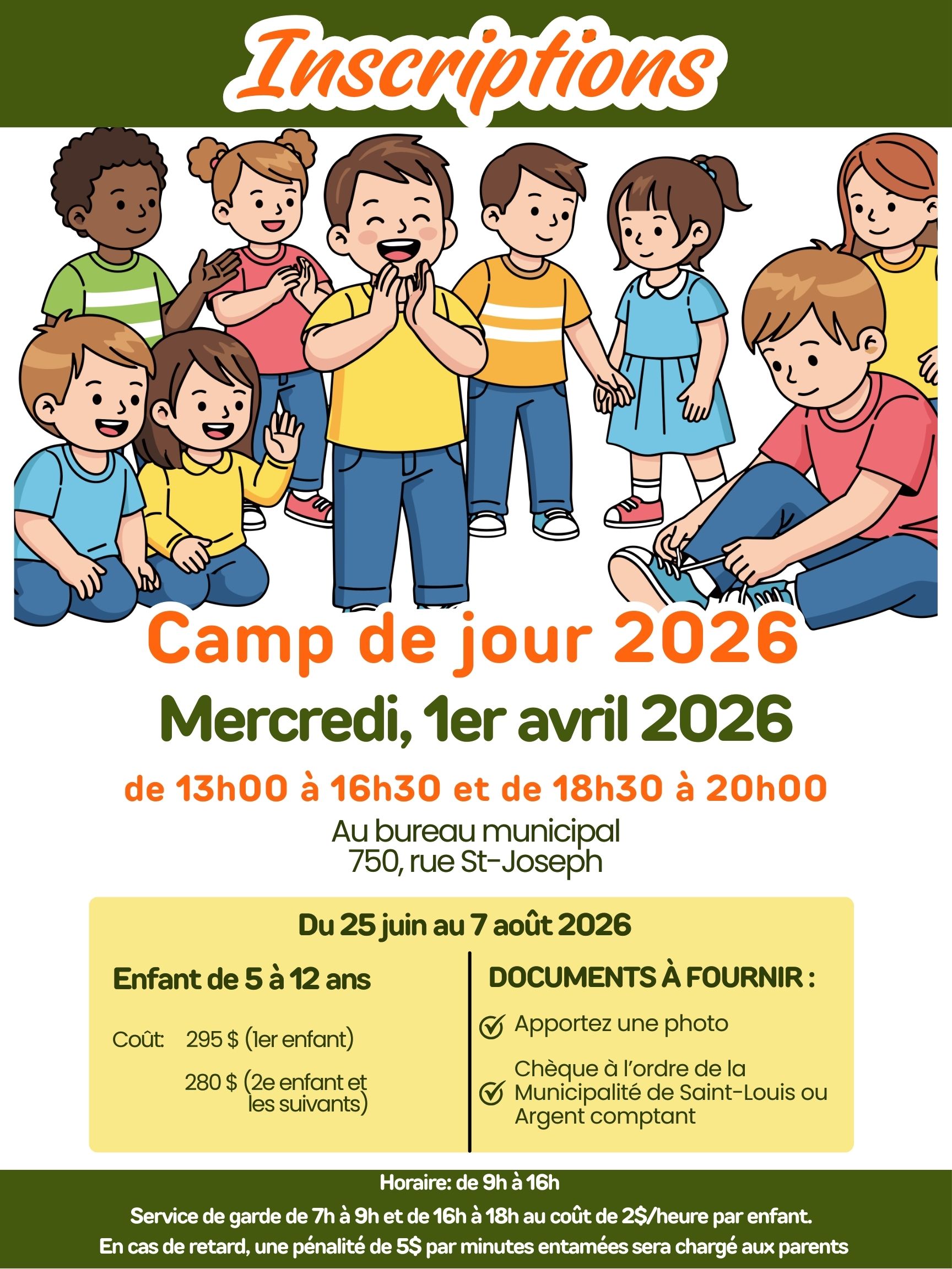 Inscription camp de jour