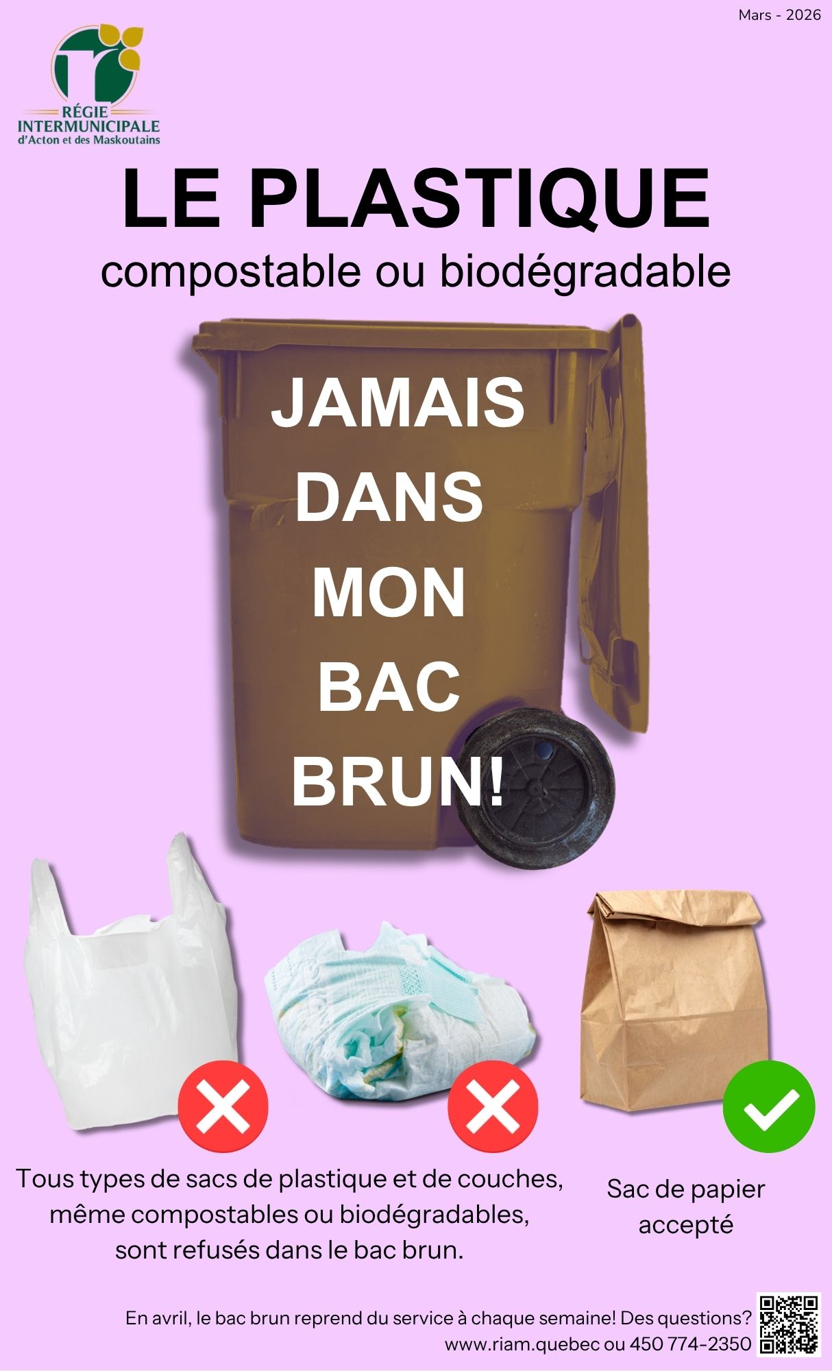 bac brun sans plastique