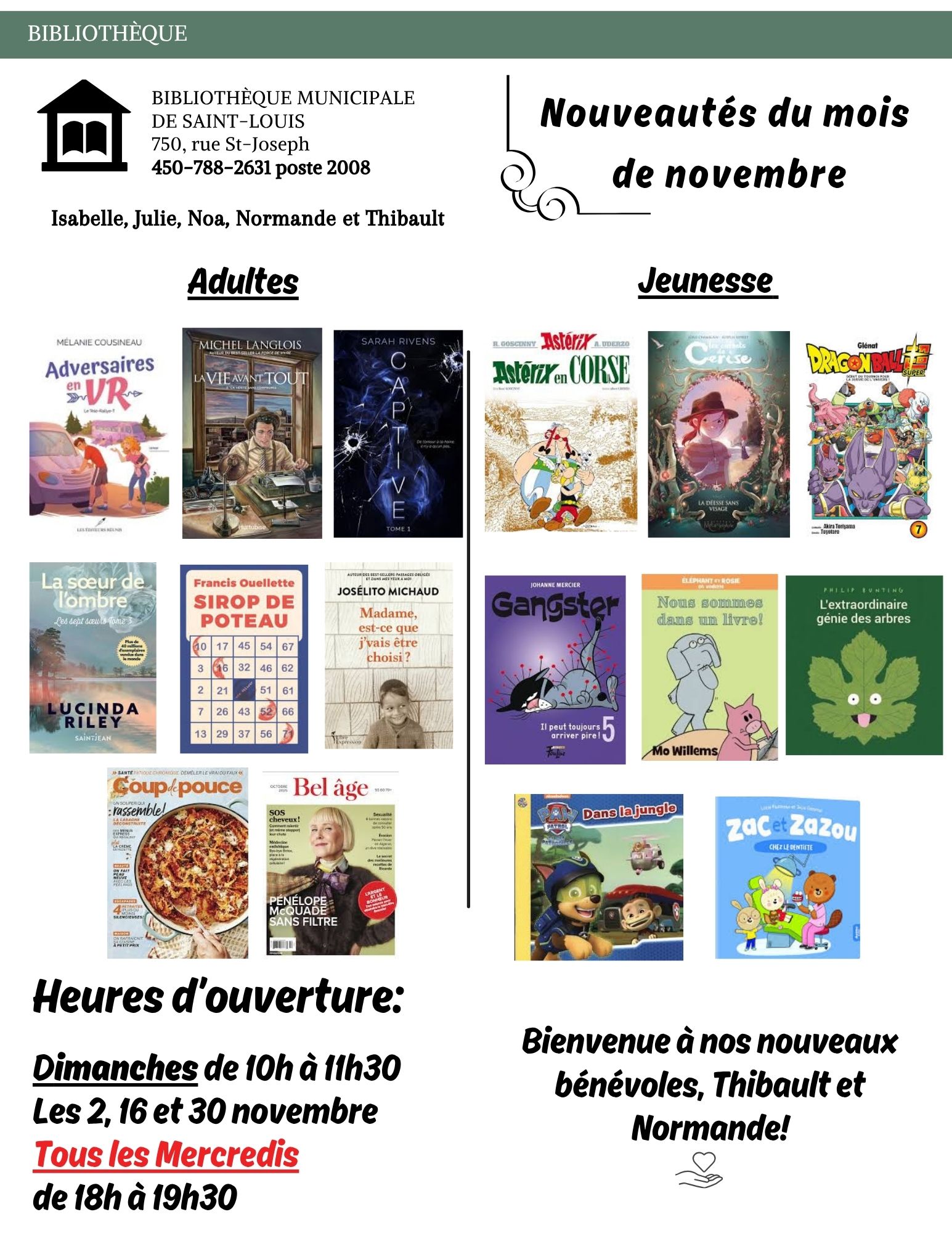 Nouveautés novembre