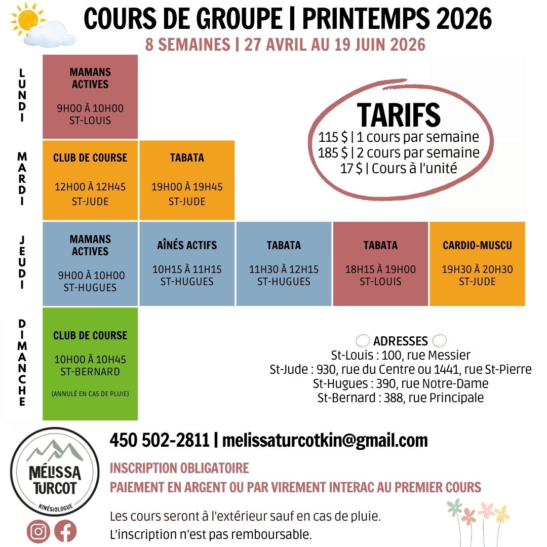 Cours Mélissa Turcot